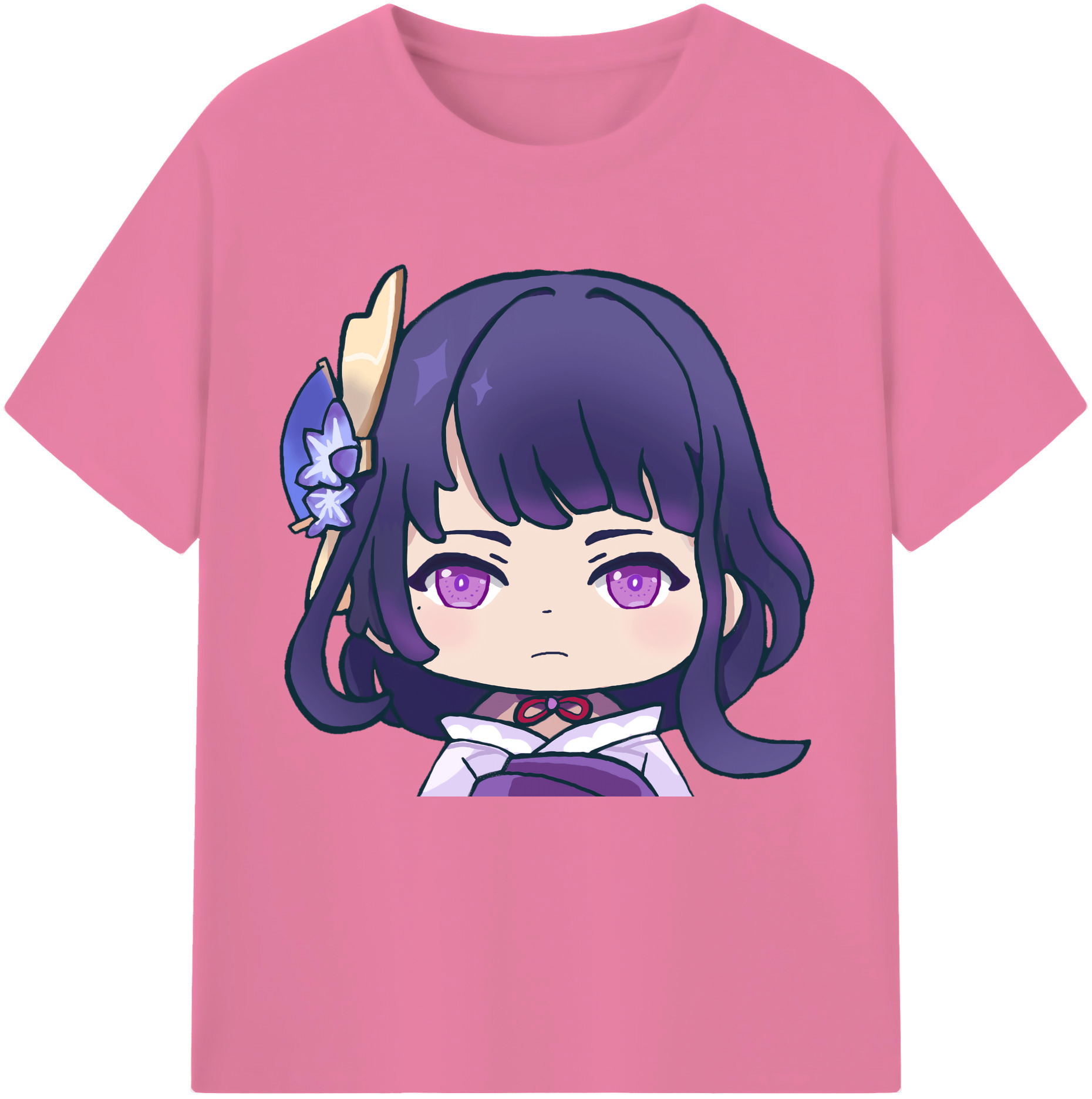 げんし神 雷電将軍 らいでんしょうぐん genshin Raiden Shogun 綿100％半袖Tシャツ（フロントプリント）